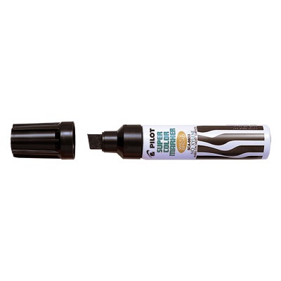 Pilot SCA-6600 Marcatore Permanente Nero con Punta a Scalpello - Confezione da 12 Pezzi, Fusto in Metallo, Asciugatura Rapida e Assenza di Solventi Tossici