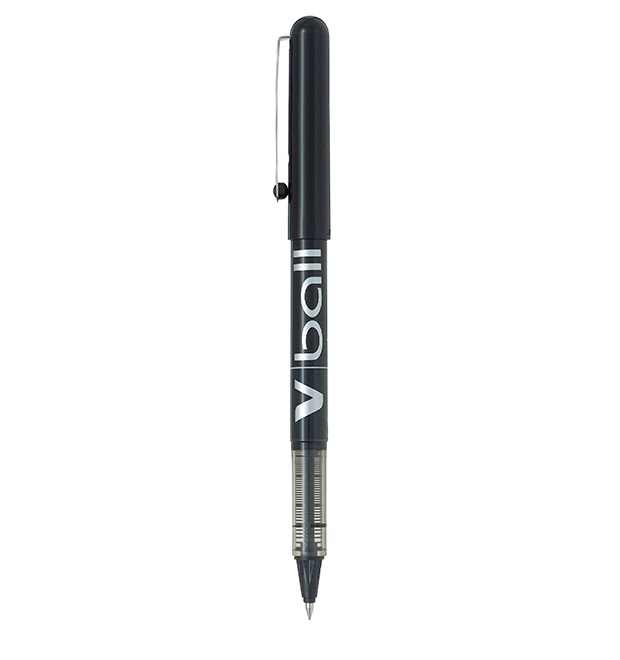 Pilot V Ball Penna Roller 0,5 mm Nero - Inchiostro Liquido, Punta in Acciaio Inossidabile, Clip in Metallo