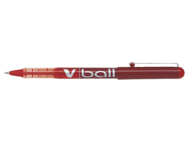 Pilot Penna Roller V Ball 0,5 mm Rosso - Inchiostro Liquido, Punta in Acciaio Inossidabile, Clip in Metallo