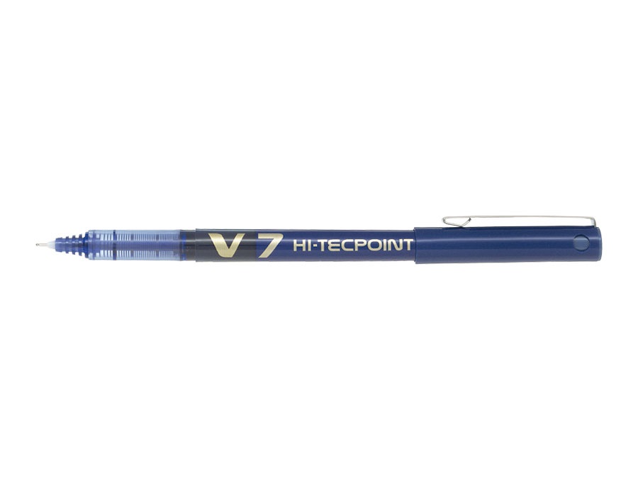 Pilot Hi-Tecpoint V7 Penna Roller Blu Punta 0,7 mm Inchiostro Liquido con Clip in Metallo