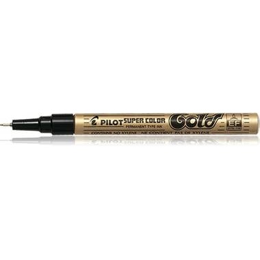 Pilot Marcatore a Vernice Super Color - Punta Extra Fine 1 mm - Colore Oro - Fusto in Metallo