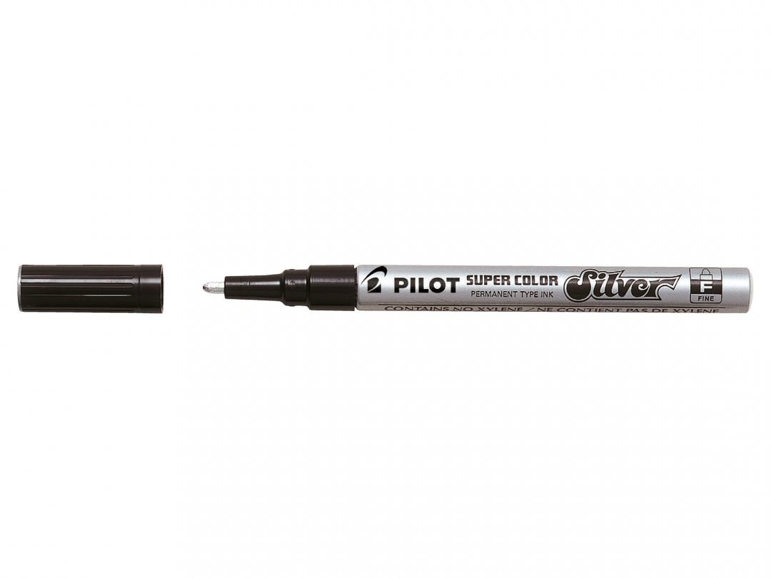 Pilot Marcatore a Vernice Super Color Argento - Punta Fine 3 mm - Fusto in Metallo e Punta in Fibra di Acrilico