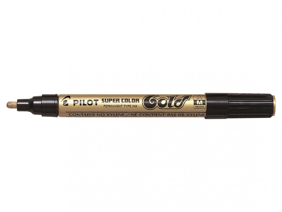 Pilot Marcatore a Vernice Super Color - Punta Media 4,5 mm - Colore Oro - Fusto in Metallo