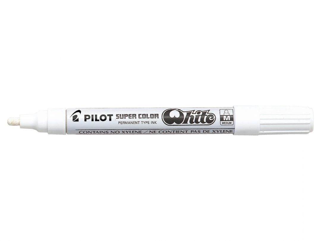 Pilot Marcatore a Vernice Super Color Bianco - Punta Media 4,5 mm, Fusto in Metallo, Inchiostro Permanente