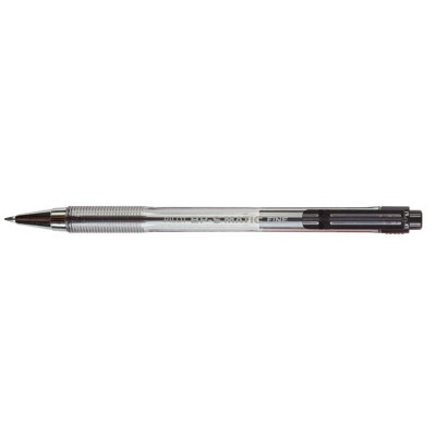 Pilot BPS Matic - Penna a sfera a scatto nera, punta 0,7 mm, tratto 0,32 mm, fusto trasparente (conf. 12)