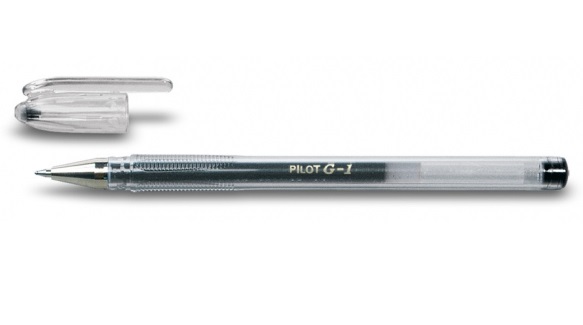 Pilot G-1 Penna a sfera gel 0,7 mm punta fine nero - Ricaricabile con inchiostro gel antisbavature