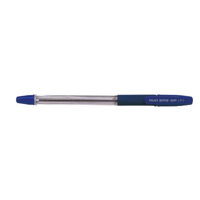 Pilot BPS-GP Penna a Sfera Blu 0.7 mm - Confezione da 12 pezzi con Fusto Trasparente e Grip Antiscivolo