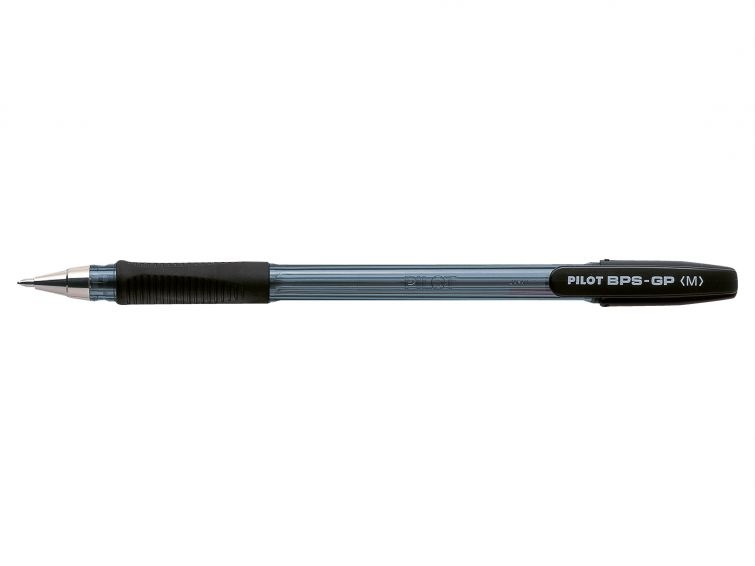 Pilot BPS-GP Penna a sfera 1.0 mm Nero - Confezione da 12 pezzi con inchiostro ad olio e grip antiscivolo