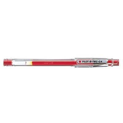 Pilot G-TEC-C4 Penna Roller Gel 0.4 mm Rosso - Scrittura Ultra Sottile e Precisa