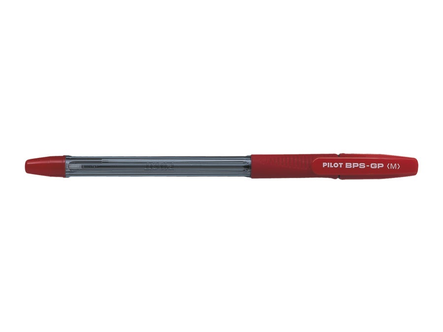 Pilot BPS-GP Penna a Sfera Ricaricabile Punta Media 1,0 mm Rosso con Grip Antiscivolo