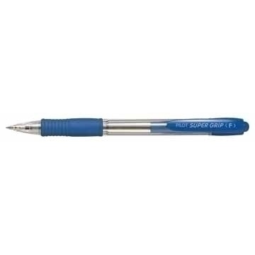 Pilot Super Grip Penna a Sfera Retrattile 0,7 mm Blu con Grip in Gomma - Ricaricabile