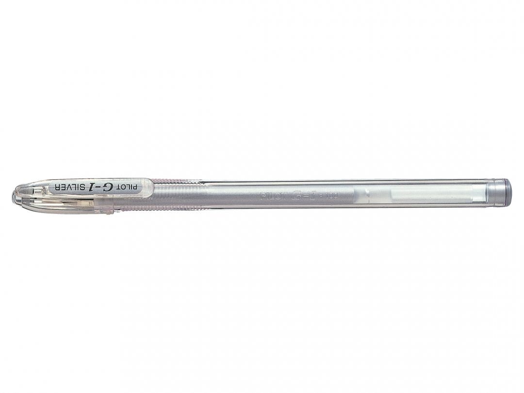 Pilot Penna a sfera gel G-1 argento punta fine 0,7 mm - inchiostro gel resistente all'acqua - conf. 12 pezzi