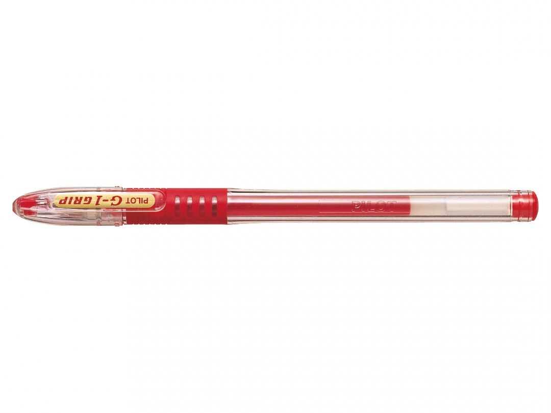 Pilot G-1 Grip Penna a sfera gel ricaricabile 0,7 mm rossa con puntale in metallo e impugnatura gommata