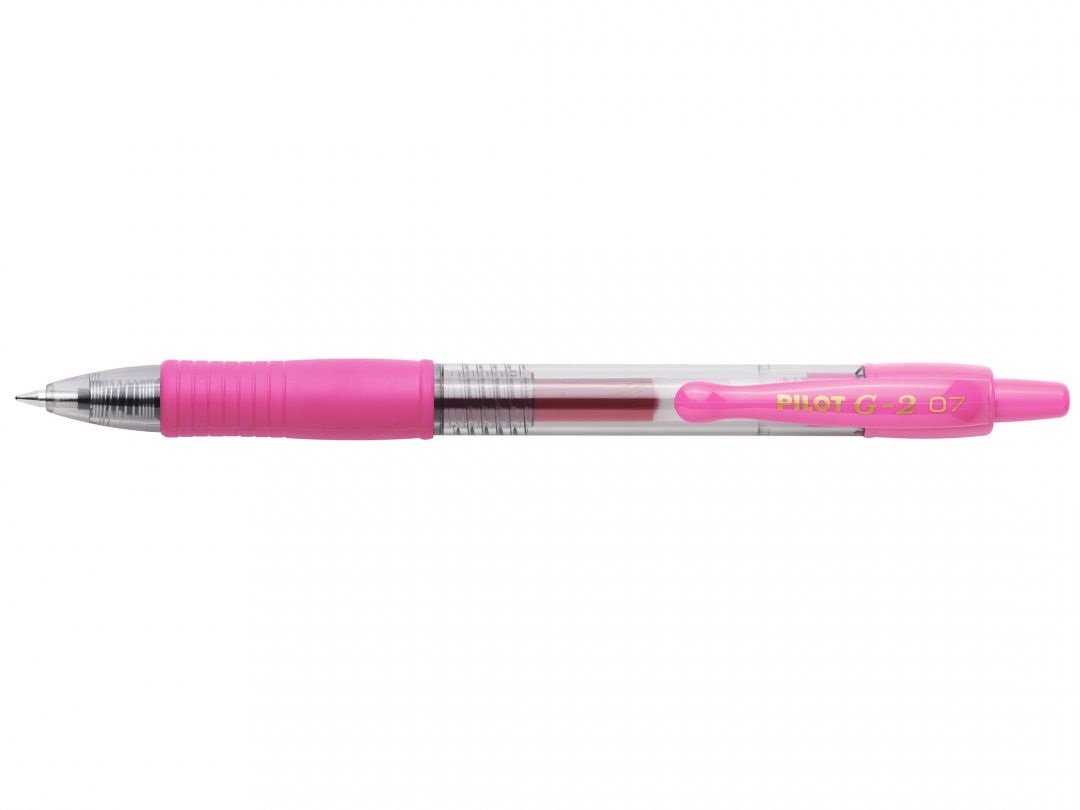 Pilot Penna Gel a Scatto G-2 - Punta 0,7 mm - Rosa - Ricaricabile con Grip Ergonomico