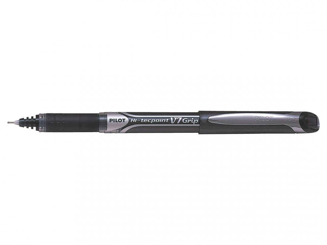 Pilot Hi-Tecpoint V7 Grip Penna Roller Nero 0,7 mm con Impugnatura Ergonomica e Inchiostro Liquido