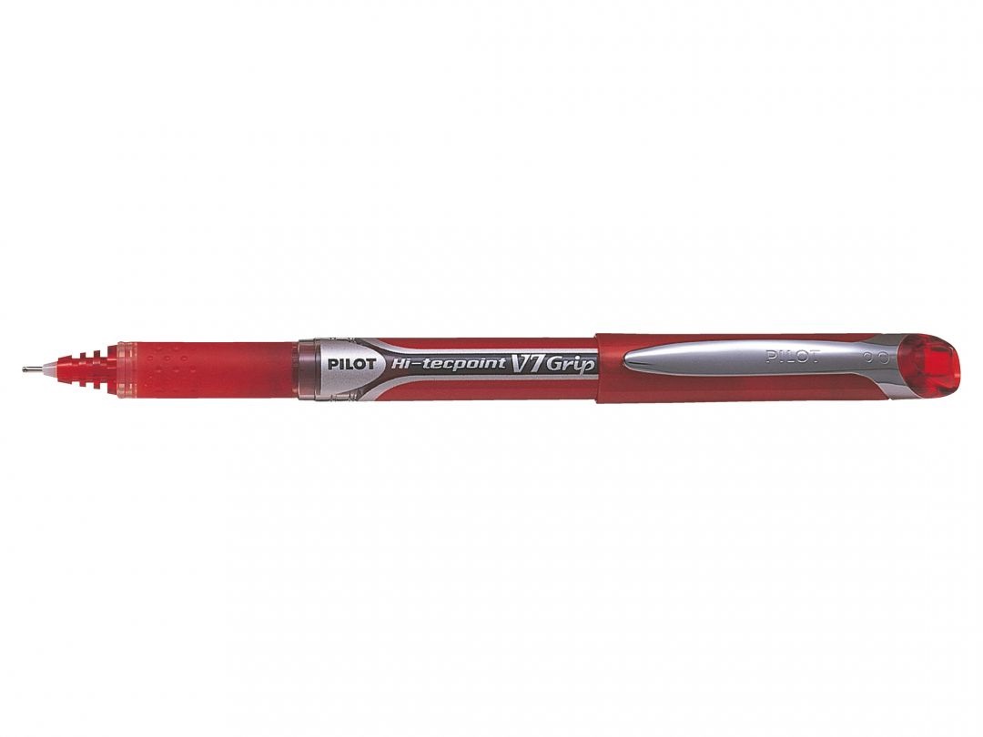Pilot Hi-Tecpoint V7 Grip Roller Rosso 0,7 mm con Impugnatura Ergonomica e Inchiostro Liquido
