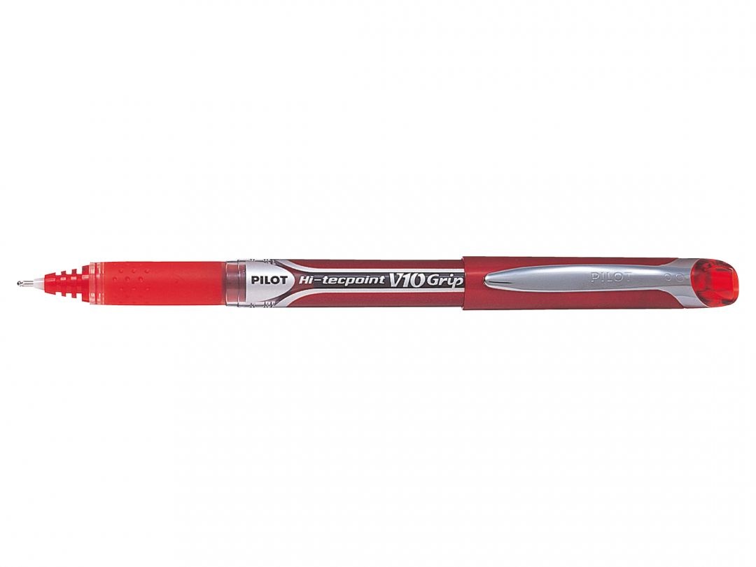 Pilot HI-TECPOINT V10 Roller a Inchiostro Liquido 1 mm Rosso con Grip Ergonomico