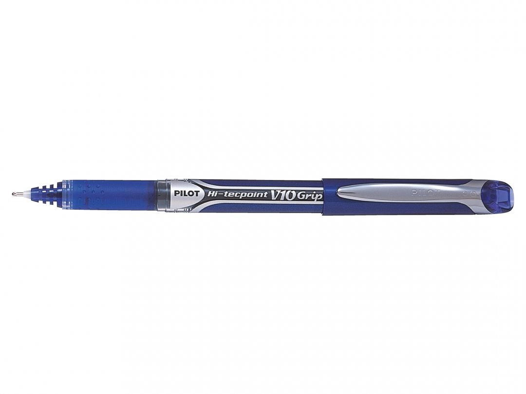 Pilot Hi-Tecpoint V10 Grip Penna Roller a Inchiostro Liquido Blu - Punta 1 mm, Tratto 0,6 mm, Impugnatura Ergonomica