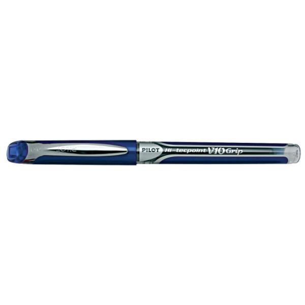 Pilot V10 Grip Blu - Penna a sfera con Grip Ergonomico, Inchiostro Liquido, 12 pz