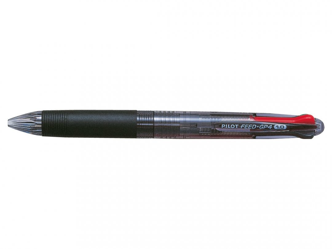 Pilot Penna a sfera multifunzione Feed GP4 Begreen - 4 colori (nero, blu, rosso, verde) - Punta 1,0 mm - Fusto trasparente riciclato