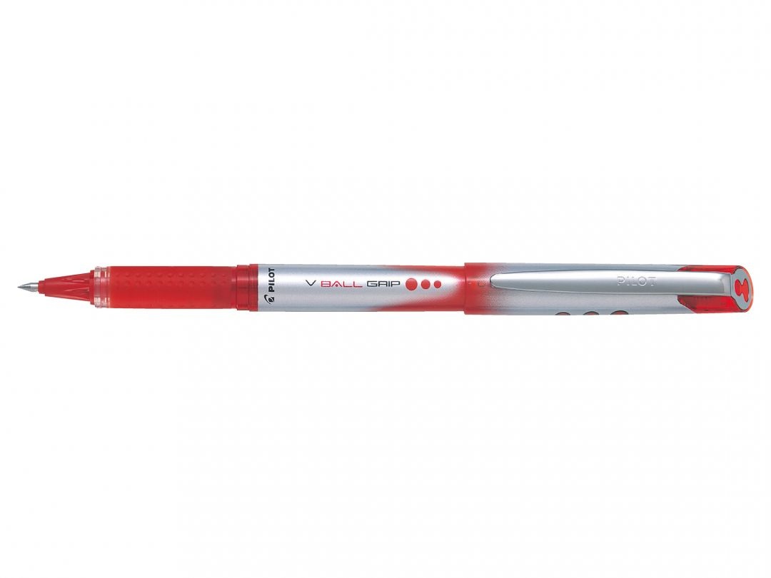 Pilot V-Ball Penna Roller 0,7mm Rosso con Grip Ergonomico - Confezione da 12