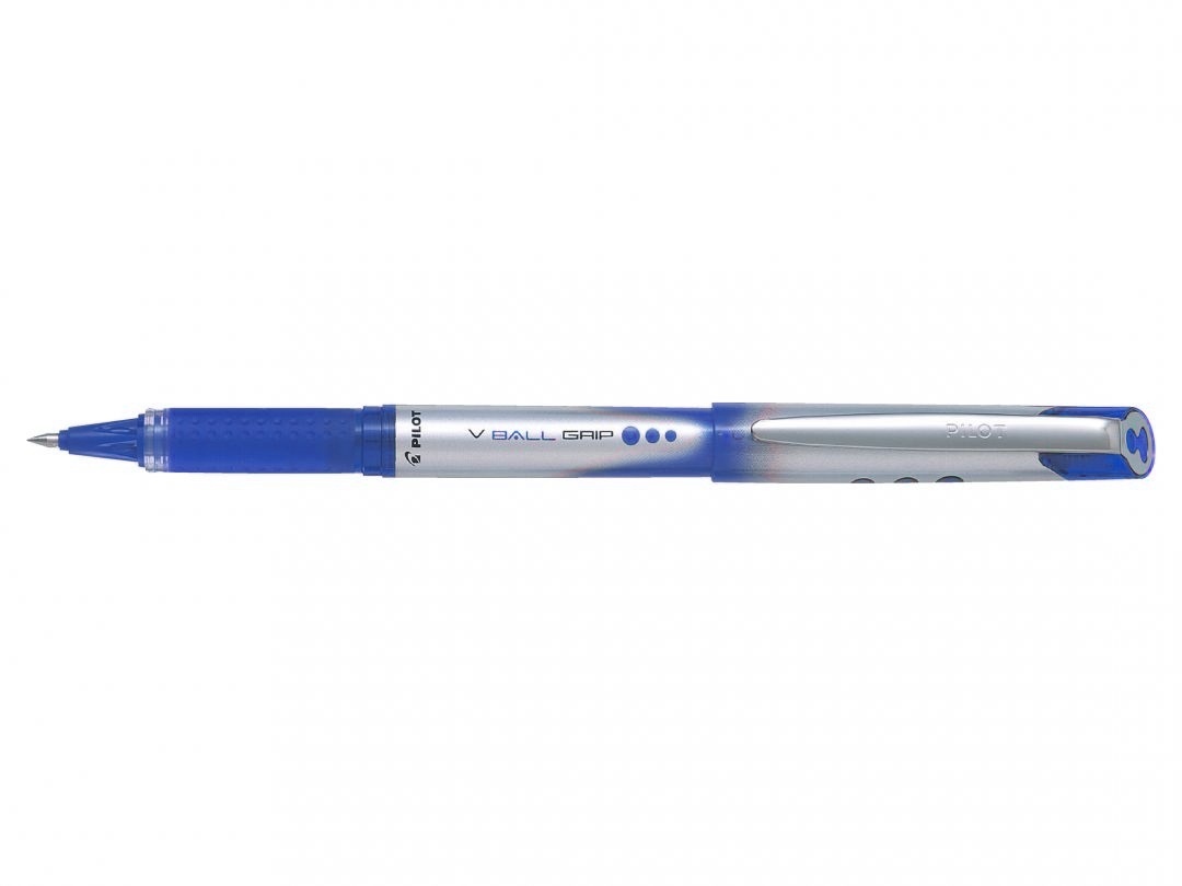 Pilot V-Ball Grip Penna Roller 0,7mm Blu - Inchiostro Liquido, Grip Ergonomico, Confezione da 12