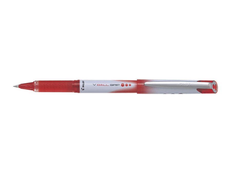 Pilot V-Ball 1.0 - Penna Roller a Inchiostro Liquido, Punta 1,0 mm, Colore Rosso, Confezione da 12, Impugnatura Ergonomica