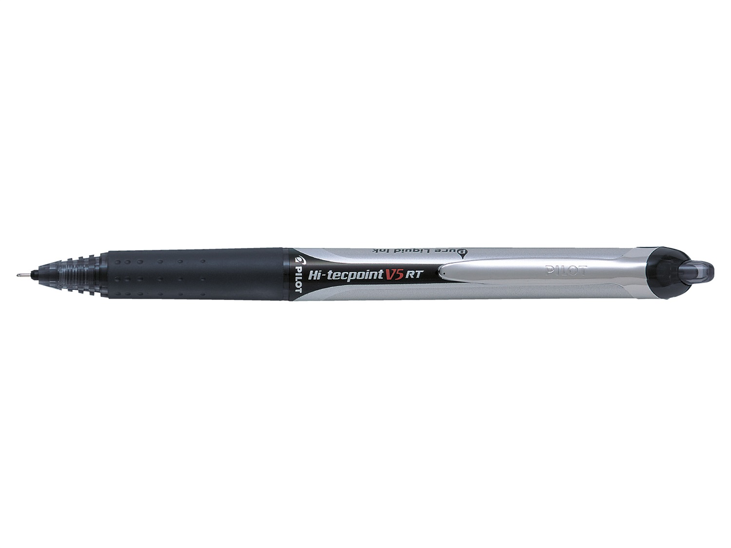 Pilot Hi-Tecpoint V5 RT Penna Roller Ricaricabile a Scatto Punta 0,5 mm Nero con Clip in Metallo e Impugnatura in Gomma