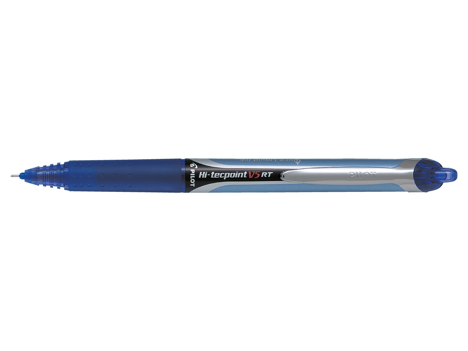 Pilot Hi-Tecpoint V5 RT Penna Roller Ricaricabile a Scatto Blu - Punta 0,5 mm con Clip in Metallo e Impugnatura in Gomma