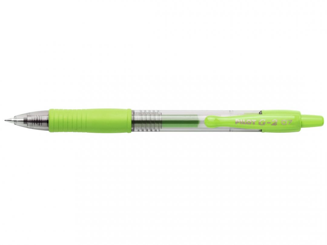 Pilot Penna Gel a Scatto G-2 Verde Chiaro 0,7 mm - Ricaricabile con Grip Ergonomico