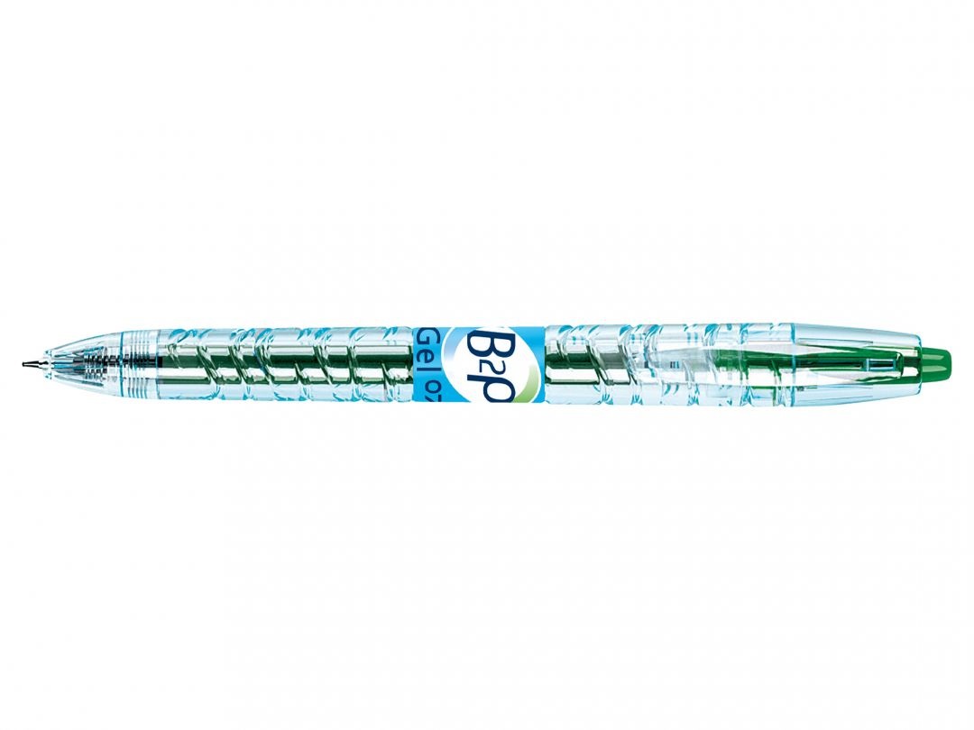 Pilot B2P Begreen Roller Gel a Scatto Verde 0,7 mm - Confezione da 10 Pezzi, Realizzato in Plastica Riciclata