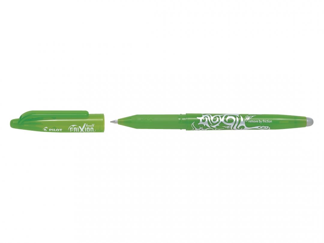 Pilot Penna a Sfera Cancellabile Frixion Ball Verde Lime 0,7 mm - Inchiostro Termo Sensibile, Ricaricabile, Grip Ergonomico