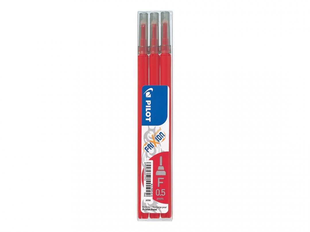 Pilot Frixion Point Refill 0.5 mm Rosso - Set da 3 per Penna Cancellabile