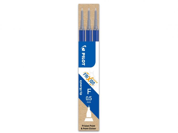 Pilot Frixion Point Refill 0.5 mm Blu - Set da 3 Ricariche Cancellabili
