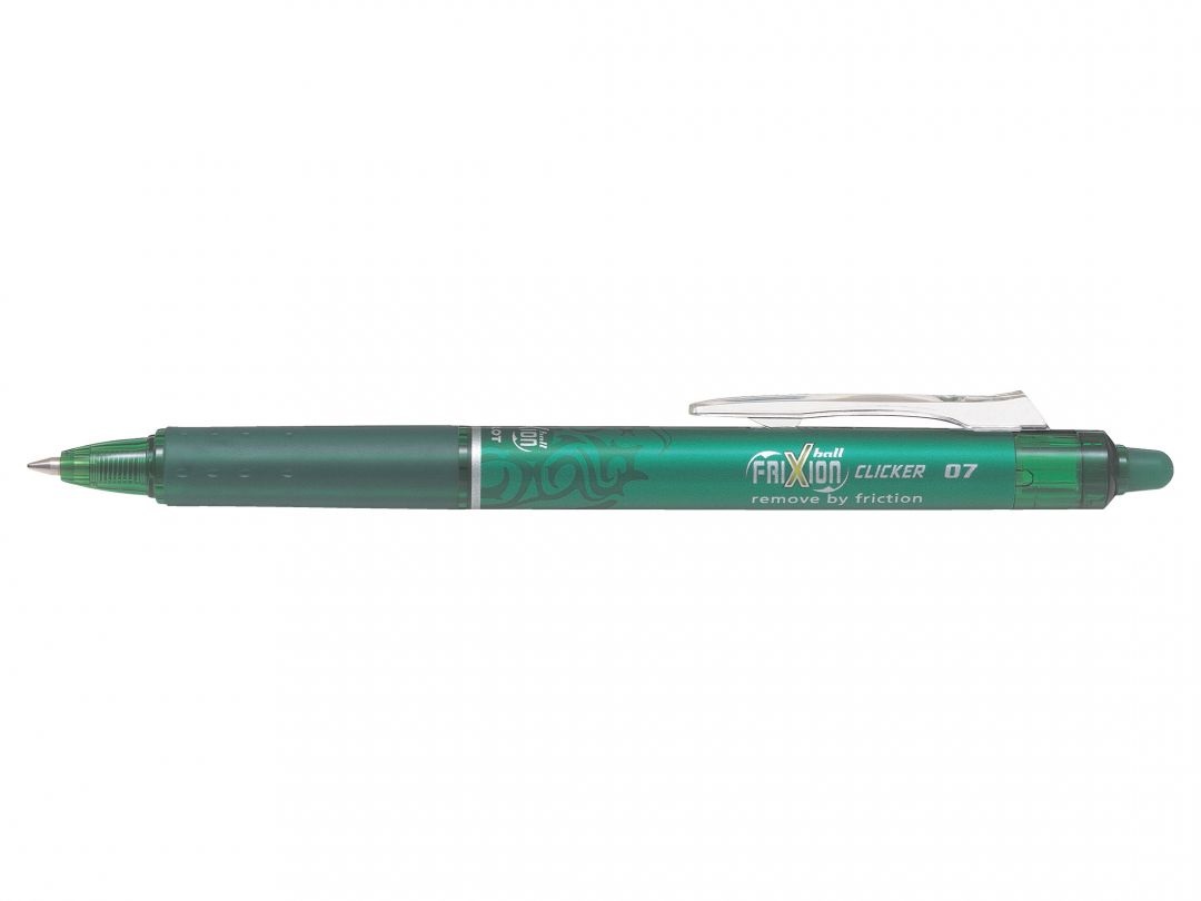 Pilot Frixion Ball Clicker Penna a sfera a scatto Verde 0,7 mm Cancellabile con Grip Ergonomico