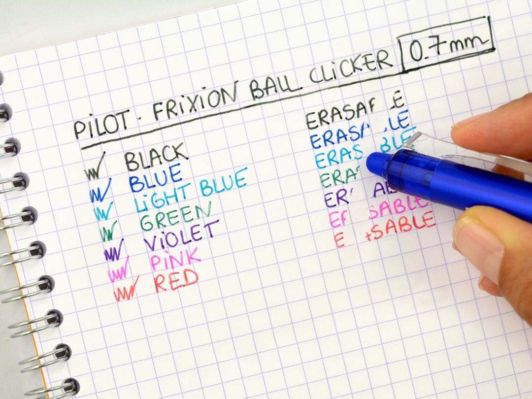 Pilot Frixion Ball Clicker Penna a sfera a scatto Verde 0,7 mm Cancellabile con Grip Ergonomico