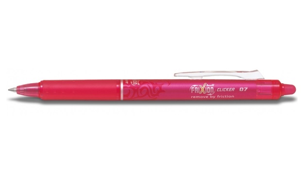 Pilot Frixion Ball Clicker Penna a sfera Cancellabile Rosa 0,7 mm Meccanismo a Scatto