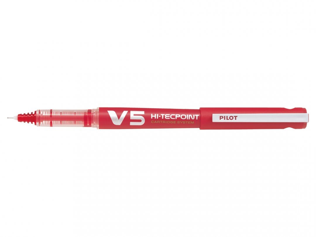 Pilot Hi-Tecpoint V5 Begreen Penna Roller Ricaricabile 0,5 mm Rosso - Inchiostro Liquido, 71% Materiale Riciclato