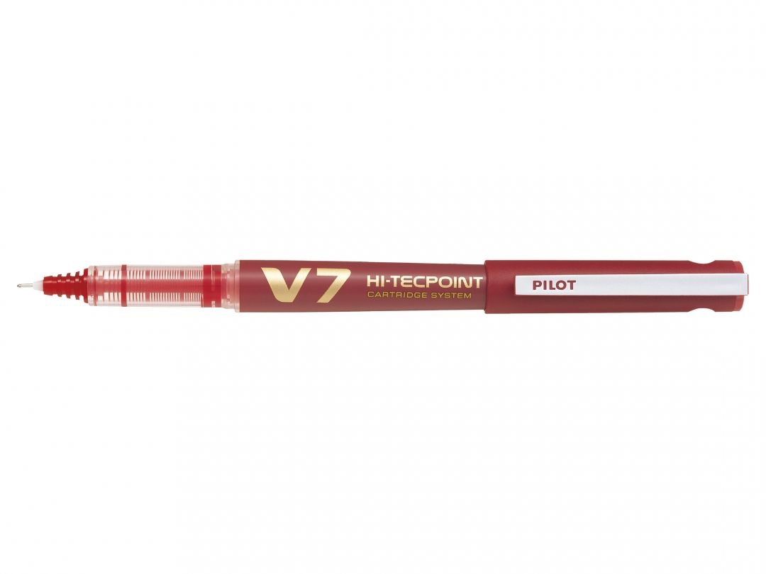 Pilot Hi-Tecpoint V7 Penna Roller Ricaricabile Rosso - Punta 0,7 mm - Eco-Friendly