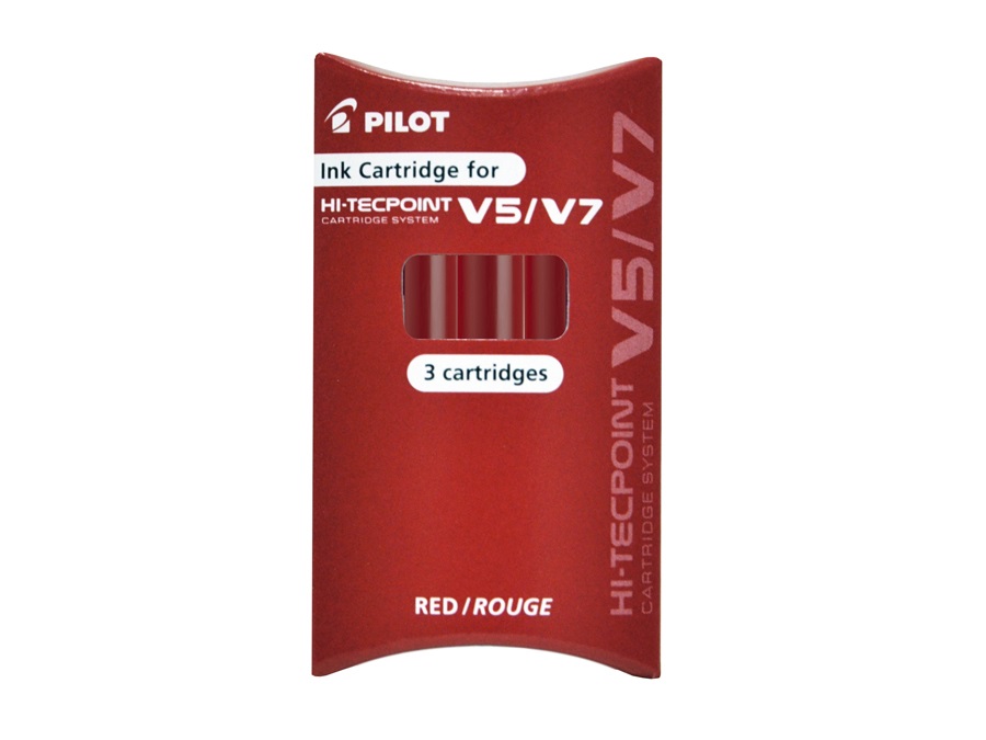 Pilot Ricarica Hi-Tecpoint V5/V7 Rosso - Confezione da 3 Cartucce Ricaricabili Begreen