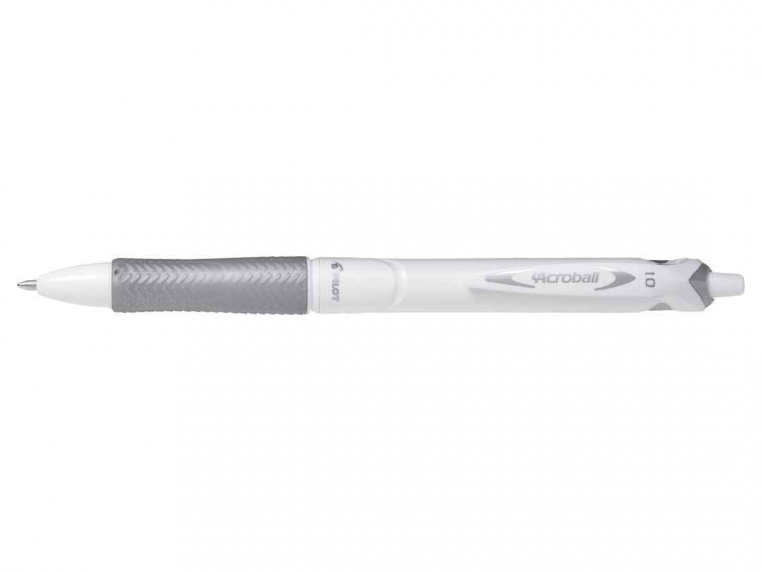 Pilot Acroball Pure White Begreen Penna a Sfera a Scatto Nero 1 mm - Fusto Ecologico in Materiale Riciclato - Conf. 10 Pezzi