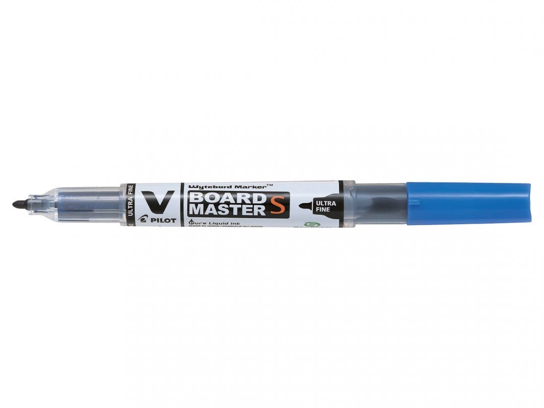 Pilot V Board Master S Ultra Fine Begreen - Marcatore Blu Cancellabile e Ricaricabile - Tratto 0,8 mm - Conf. 10 Pezzi