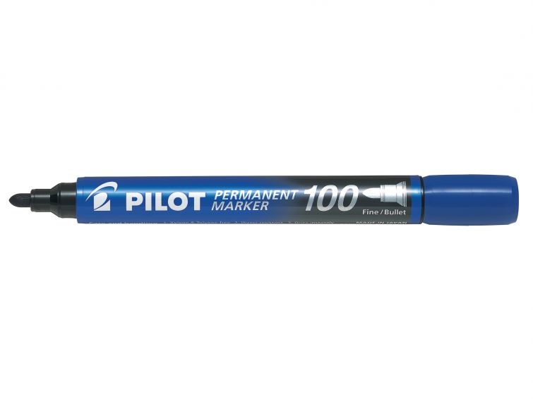 Pilot SCA-100 Marcatore Permanente Blu Punta Tonda 1 mm Multisuperficie