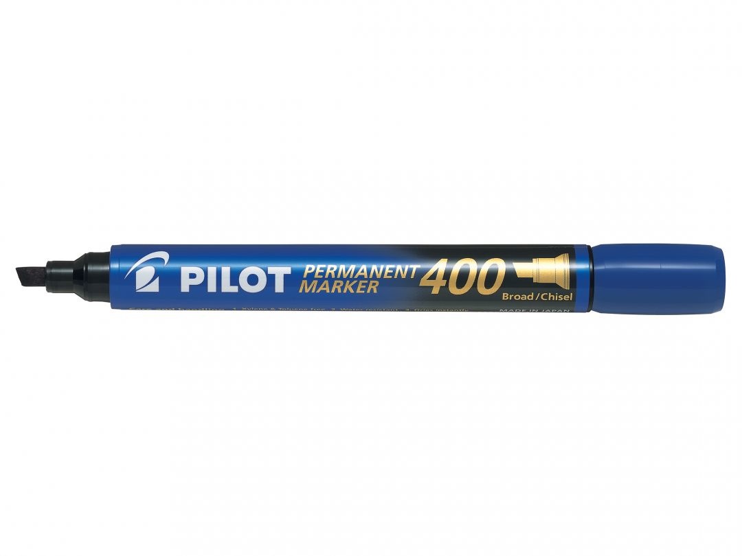 Pilot Permanent Marker 400 Blu Punta Scalpello 4,5 mm - Marcatore Permanente Multisuperficie