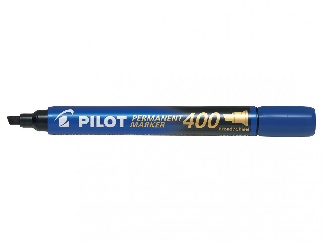 Pilot SCA 400 Marcatore Permanente Blu Punta a Scalpello 4 mm - Confezione da 12 pz