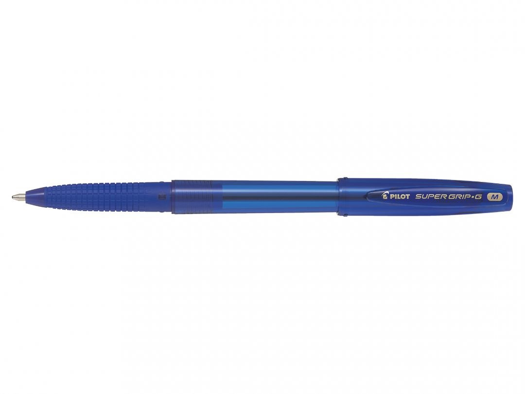 Pilot Penna a Sfera Super Grip G Blu - Punta Media 1 mm con Cappuccio e Grip in Gomma