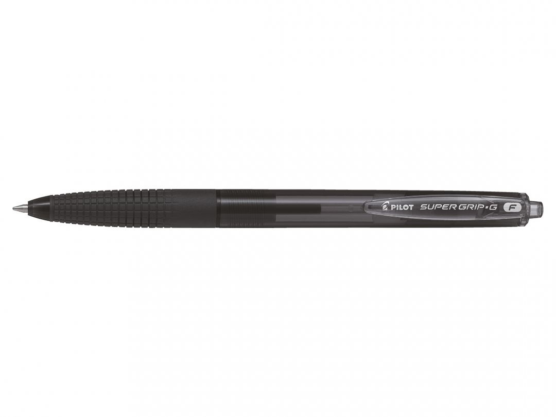 Pilot Super Grip G Penna a sfera a scatto - Punta 0,7 mm - Inchiostro Nero - Grip in gomma