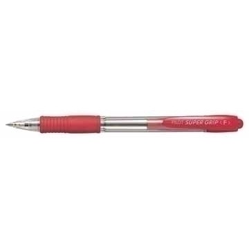 Pilot Supergrip G Penna a sfera a scatto rossa - Punta fine 0,7 mm - Inchiostro extra scorrevole - Grip in gomma