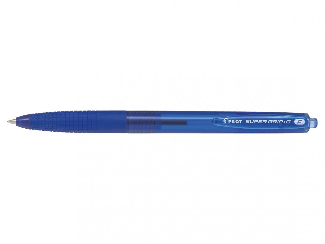 Pilot Super Grip G Penna a Sfera a Scatto Punta Fine 0,7 mm Blu con Grip Ergonomico - Confezione da 12