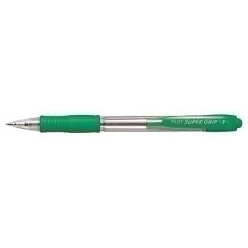 Pilot Supergrip G - Penna a sfera a scatto 0,7 mm verde - Confezione da 12 pezzi